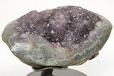 Dark Purple Amethyst Geode With Metal Base #208995-2